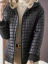Damenmantel Jacke mit Steppung, wärmender Kapuze und dickem Futter